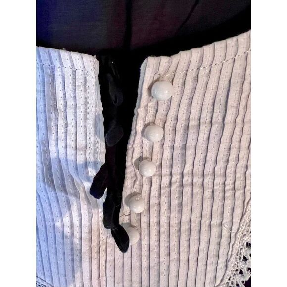 La Fille Made In India Kurta Tunic Black White Boho Victorian Size 28 Small - Picture 6 of 11